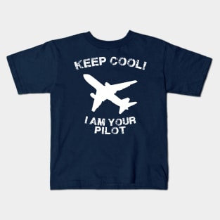 Because I'm The Captain aviation airpane pilot gift idea present Kids T-Shirt